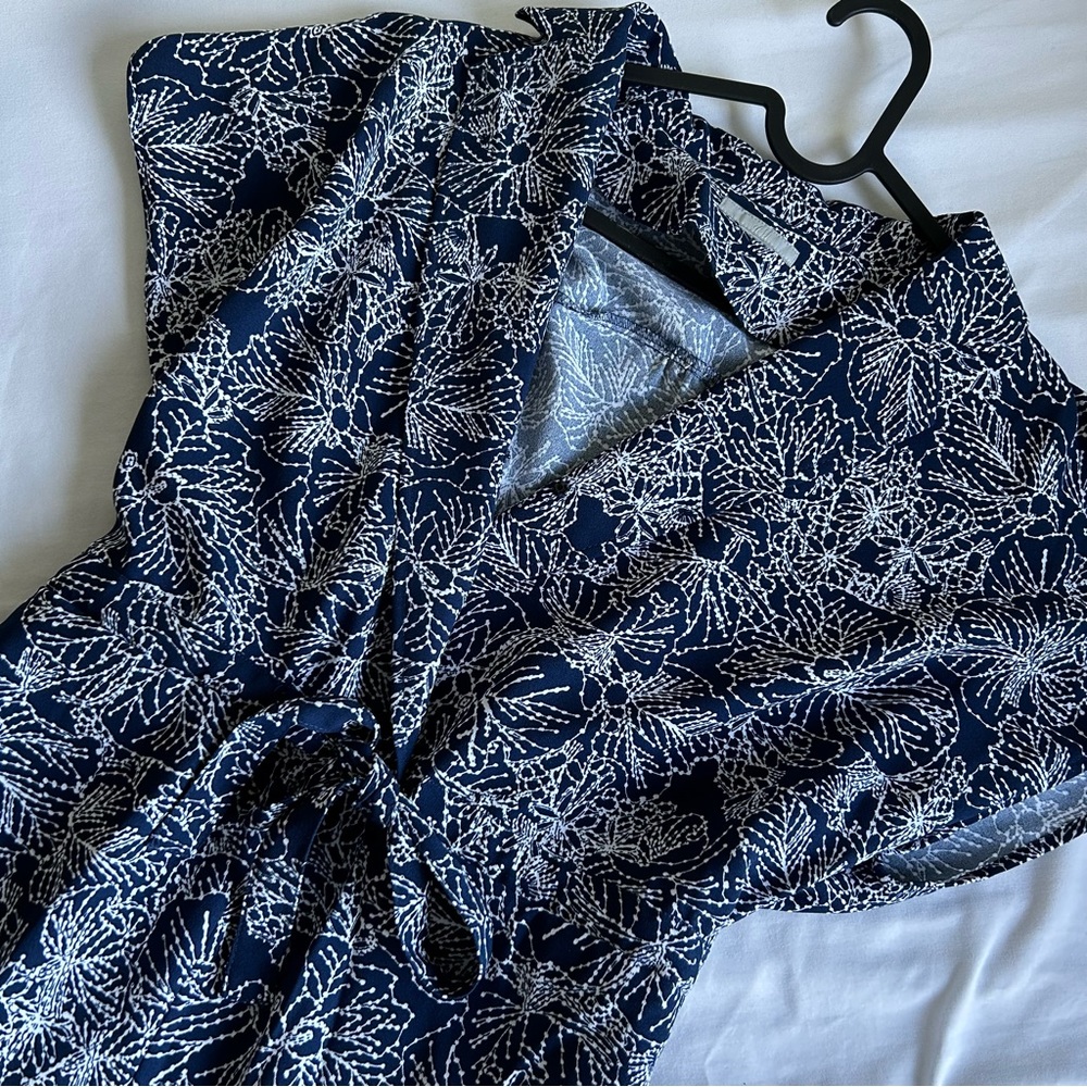 H&M Printed Jumpsuit Floral Blue (Formal/Casual) Size M